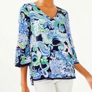 NWT Lilly Pulitzer Florin 3/4 sleeve top